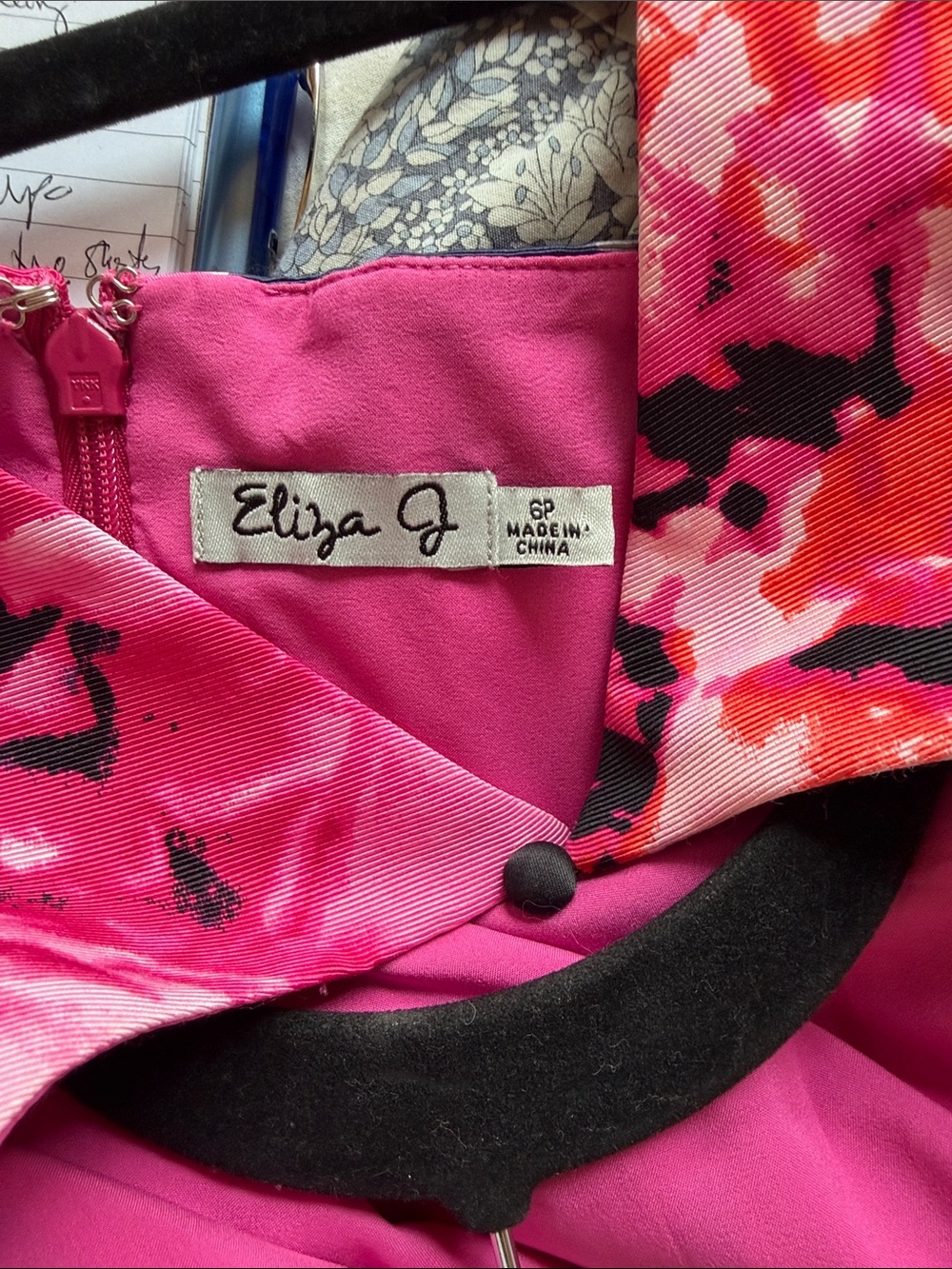 Eliza J Navy Sleeveless Floral Cut-out Back Fit-and-Flare Dress size 6P NWT - Picture 6 of 9
